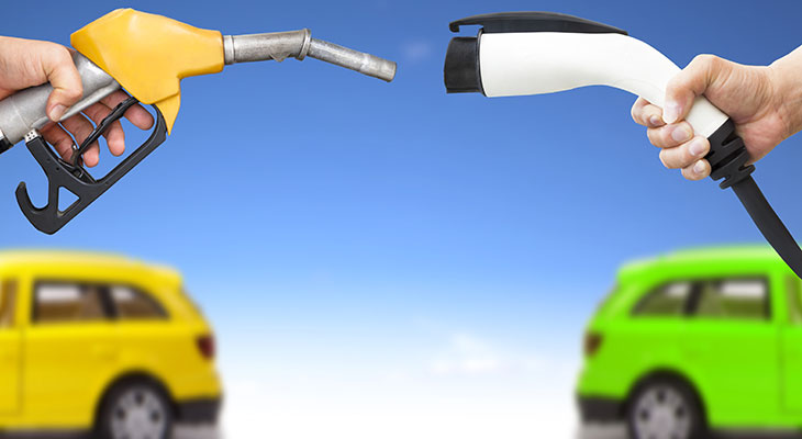 electric charger and gas pump