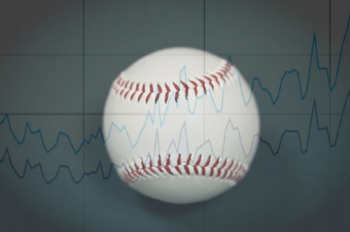 Graphic showing a hardball with a graph overlay. 