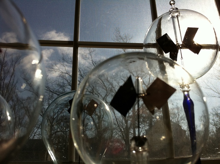 Radiometers in sunny window. 