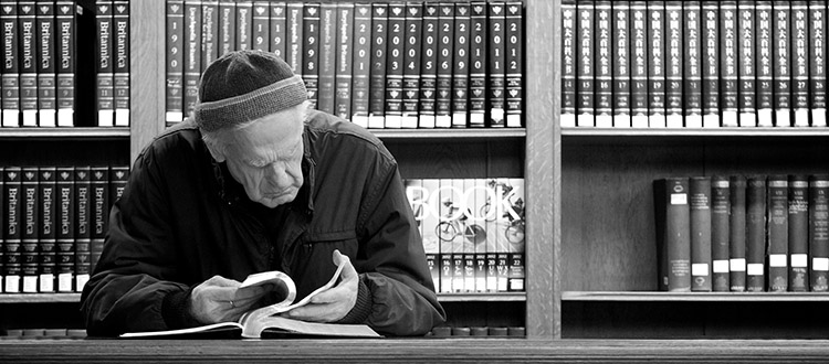 Old man reading