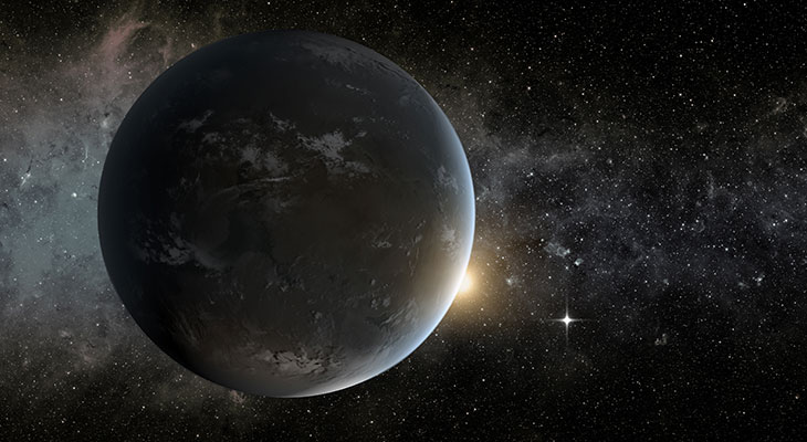 The super-Earth planet Kepler-62f (shown in this artist's concept) 