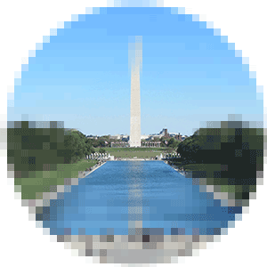 Foveated image of Washington monument.