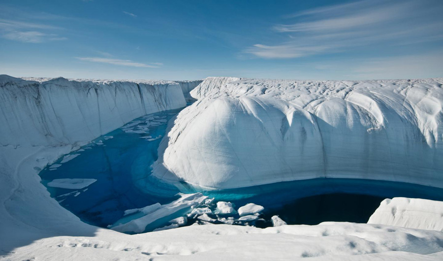 An ice sheet in Greenland.