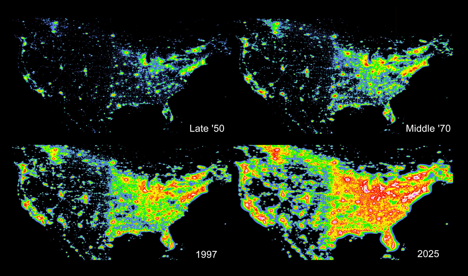Satellite imagery of light pollution