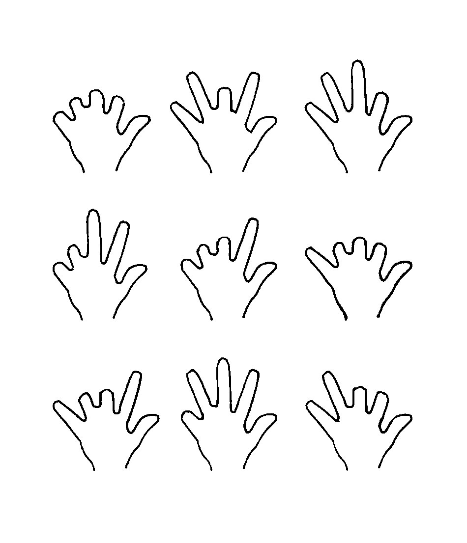 The hand configurations seen in Gargas cave stencils.