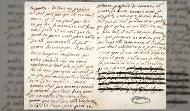 Image shows a redacted letter from the 1790s between Axel von Fersen and Marie Antoinette.