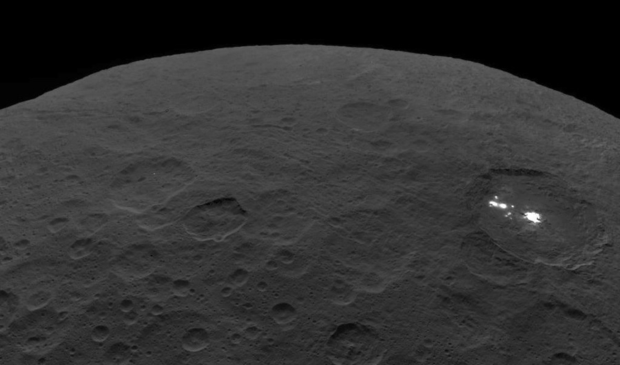 Ceres, the largest object in the asteroid belt located between Mars and Jupiter