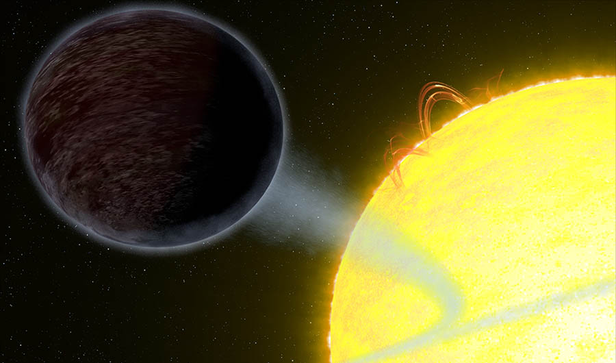exoplanet WASP-12b, a strange hot Jupiter-like gas giant as illustrated here