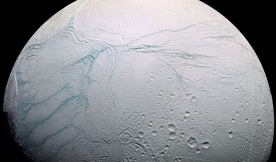 Saturn’s wintery moon