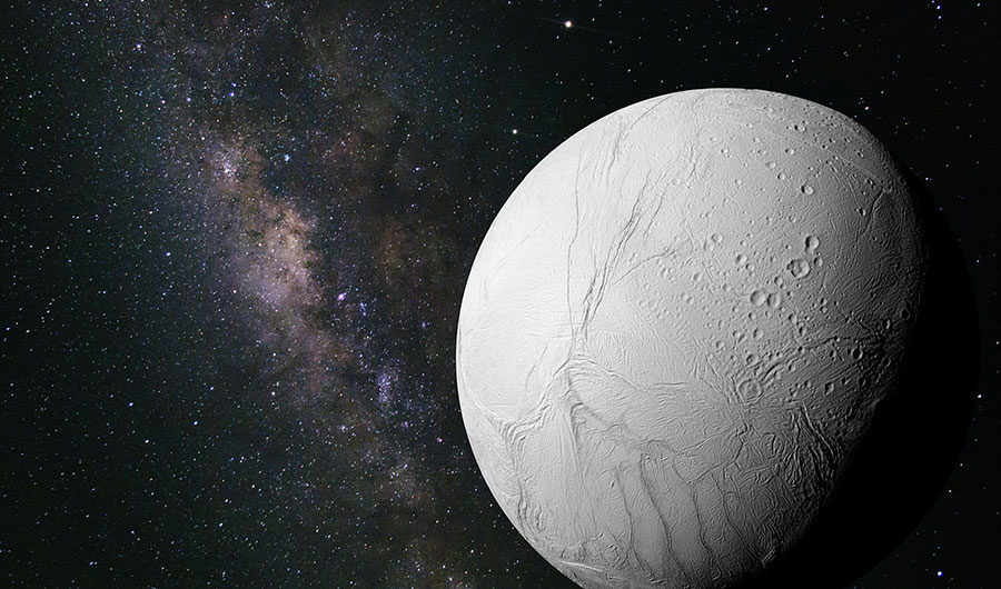 Enceladus, a snowy moon of Saturn 