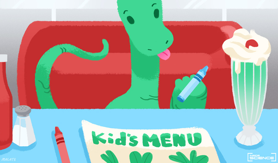 Dinosaur kid's menu