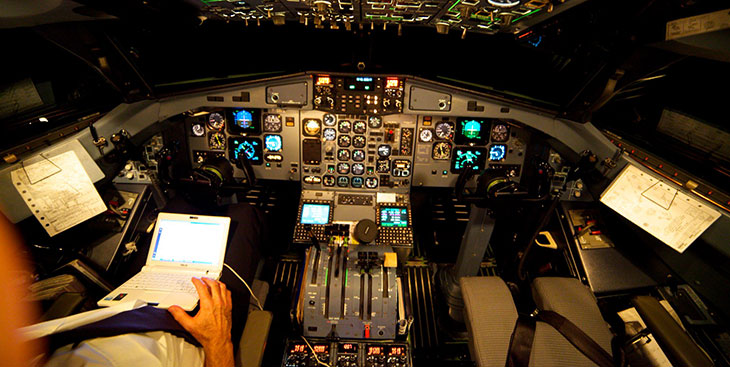 Cockpit showing autopilot.