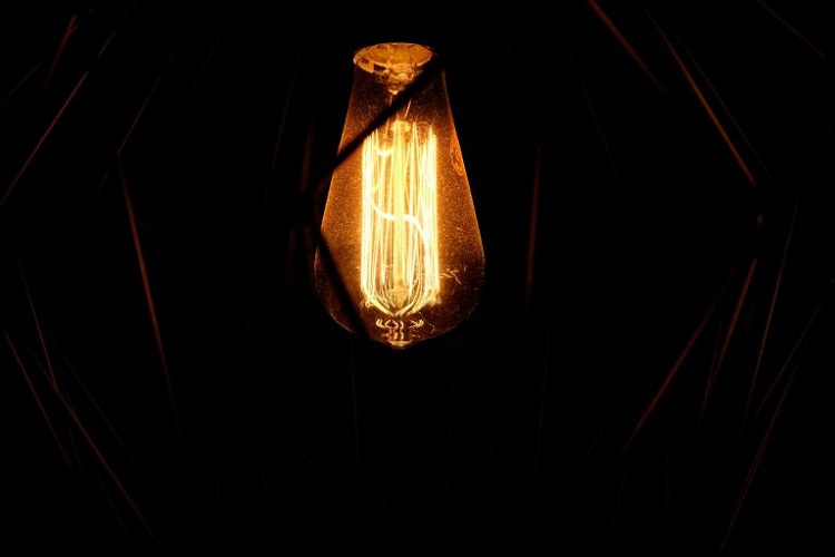 Old incandescent lightbulb. 