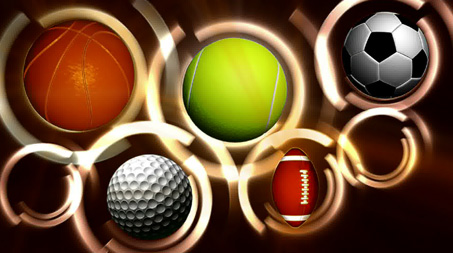 Balls used in seven different sports. 