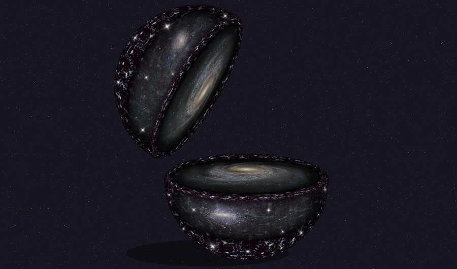 This cutaway illustration shows the parts of our universe that the survey intends to observe.