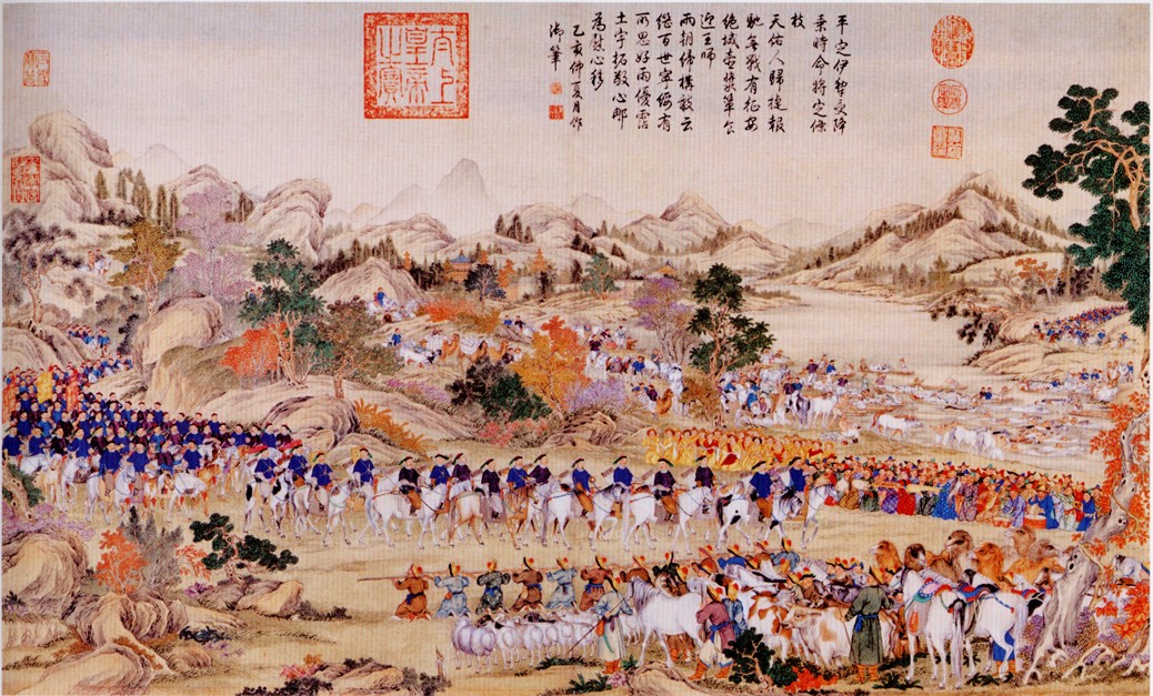 The Chinese army reaching the Ili river without opposition during Qing Dynasty's military campaign against the Dzungars in 1755. (Inside Science) -- 