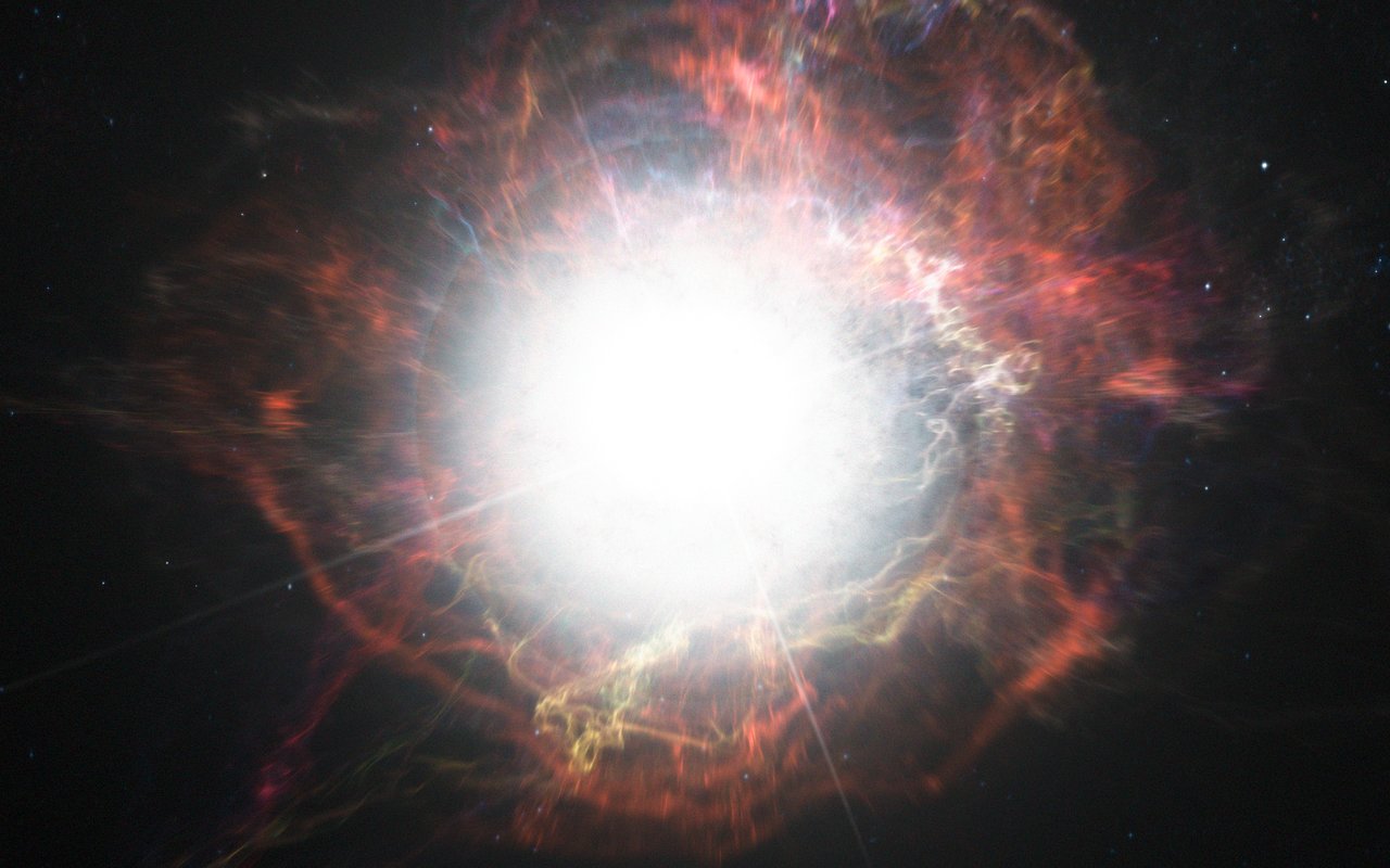 An artist's impression of a supernova explosion.