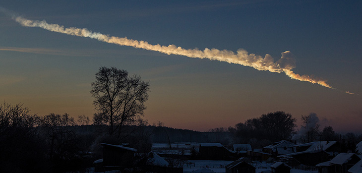 Photo of Chelyabinsk meteor and fireball