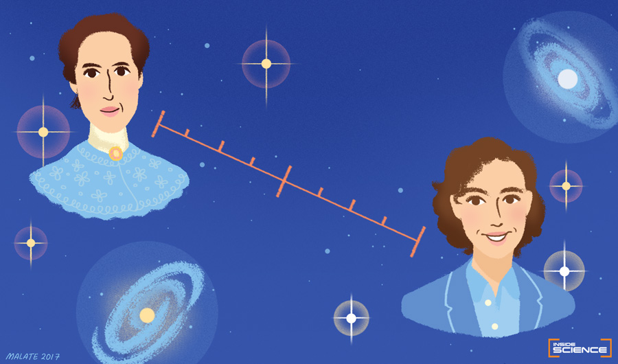 Illustration of two astronomers