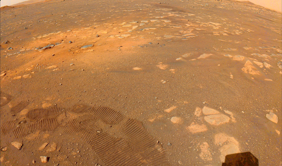 Mars Rover tire tracks