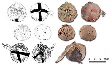 Three leather balls found in approximately 3,000-year-old graves in China.