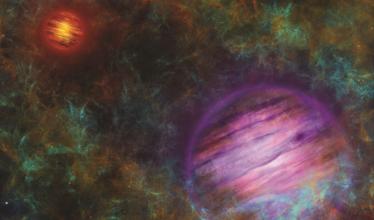 Artist's composition of two newly discovered brown dwarfs. 