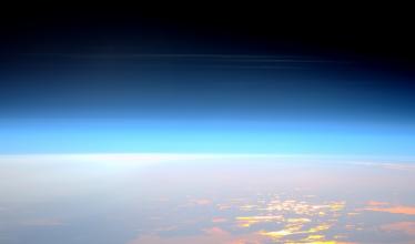 An image of the upper layers of the Earth's atmosphere from space