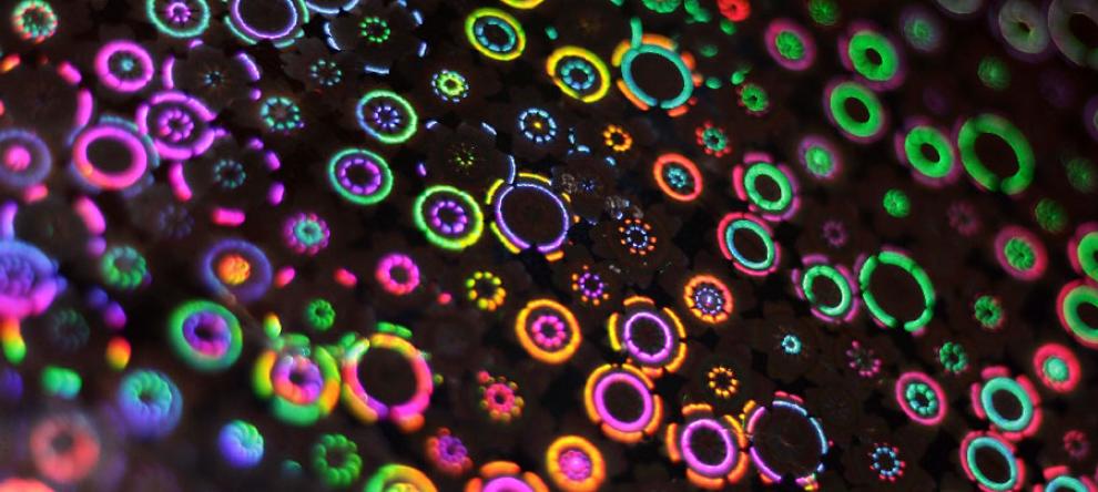 Rainbow holographic circles